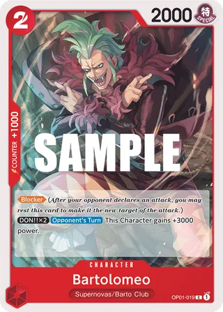 Bartolomeo #OP01-019 · Romance Dawn One Piece card
