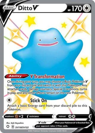 Ditto V #SV118 · Shining Fates Shiny Vault Pokémon card