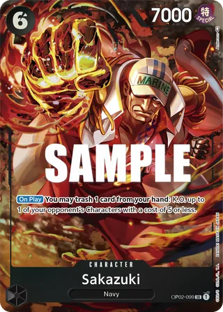 Sakazuki (Alternate Art) #OP02-099-alternate-art · Paramount War One Piece card