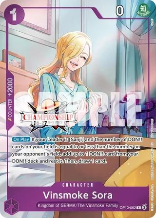 Vinsmoke Sora (CS 26-27 Celebration Pack) #OP12-062-cs-26-27-celebration-pack · One Piece Promotion Cards One Piece card