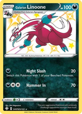 Galarian Linoone #SV079 · Shining Fates Shiny Vault Pokémon card