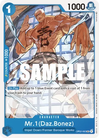 Mr.1 (Daz.Bonez) #OP02-063 · Paramount War Pre-Release Cards One Piece card