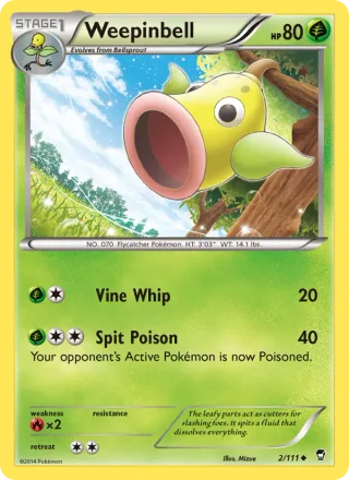 Weepinbell #2 · Furious Fists Pokémon card