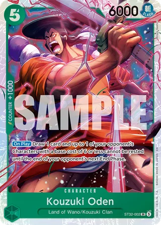 Kouzuki Oden #ST32-002 · ST-32: Starter Deck 32 GREEN Roronoa Zoro One Piece card