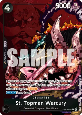 St. Topman Warcury (Alternate Art) #OP13-089-alternate-art · Carrying On His Will One Piece card