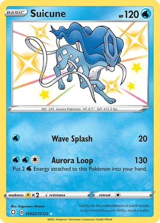 Suicune #SV022 · Shining Fates Shiny Vault Pokémon card