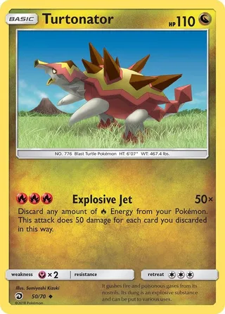 Turtonator #50 · Dragon Majesty Pokémon card