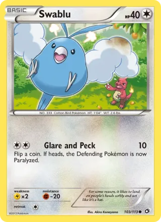 Swablu #103 · Legendary Treasures Pokémon card
