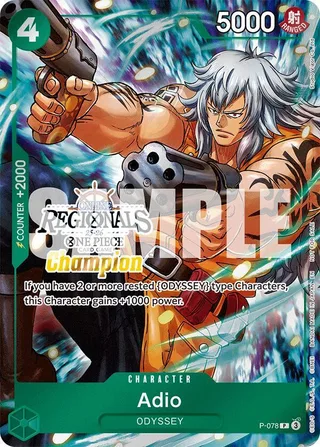 Adio (Online Regional Champion Card Set 2025 Vol.1) #P-078-online-regional-champion-card-set-2025-vol-1 · One Piece Promotion Cards One Piece card