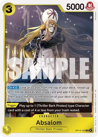 Absalom #OP14-100 · The Azure Sea's Seven One Piece card