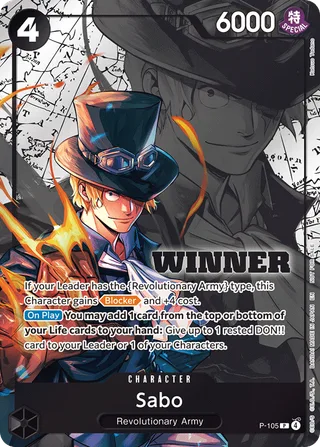Sabo (Winner Pack 2026 Vol. 2) #P-105-winner-pack-2026-vol-2 · One Piece Promotion Cards One Piece card