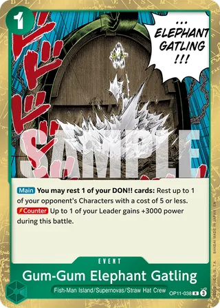 Gum-Gum Elephant Gatling #OP11-038 · A Fist of Divine Speed One Piece card
