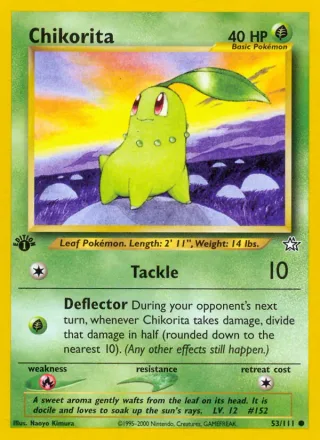 Chikorita #53 · Neo Genesis Pokémon card