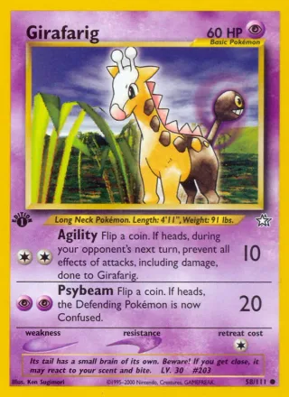 Girafarig #58 · Neo Genesis Pokémon card