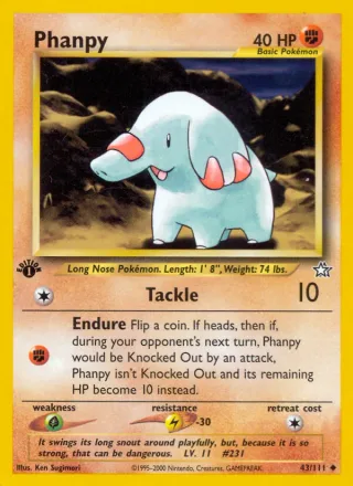 Phanpy #43 · Neo Genesis Pokémon card