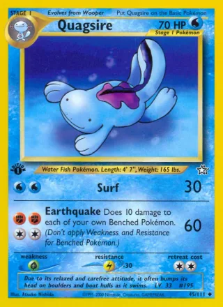 Quagsire #45 · Neo Genesis Pokémon card