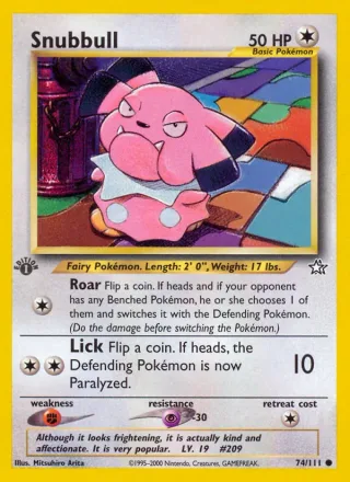 Snubbull #74 · Neo Genesis Pokémon card
