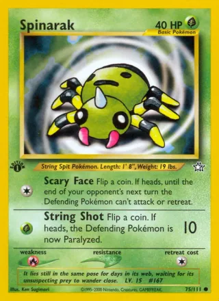 Spinarak #75 · Neo Genesis Pokémon card
