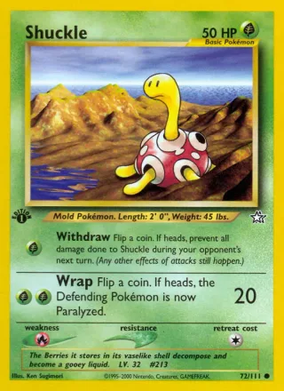 Shuckle #72 · Neo Genesis Pokémon card