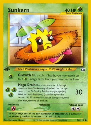 Sunkern #78 · Neo Genesis Pokémon card