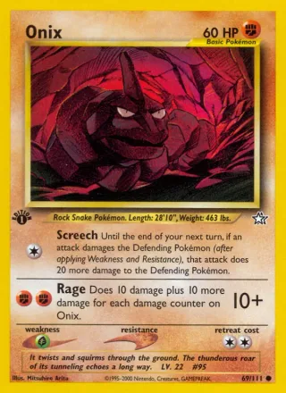 Onix #69 · Neo Genesis Pokémon card