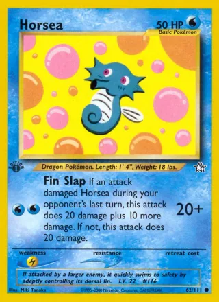 Horsea #62 · Neo Genesis Pokémon card