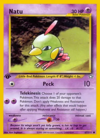 Natu #67 · Neo Genesis Pokémon card