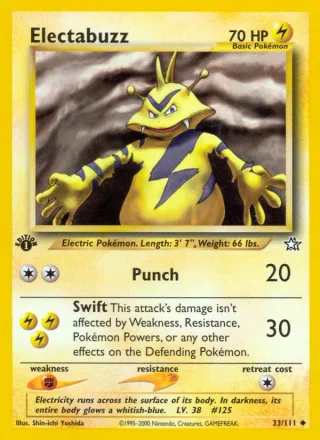 Electabuzz #33 · Neo Genesis Pokémon card