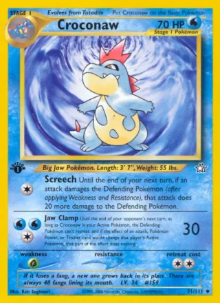 Croconaw #31 · Neo Genesis Pokémon card