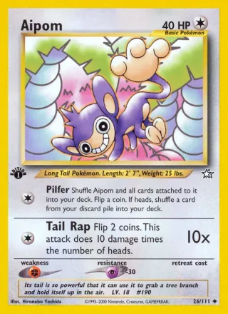 Aipom #26 · Neo Genesis Pokémon card