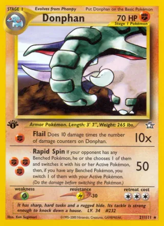 Donphan #21 · Neo Genesis Pokémon card