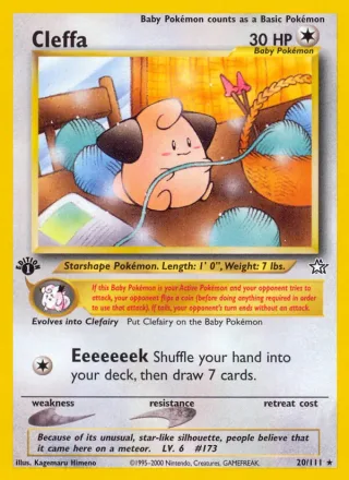 Cleffa #20 · Neo Genesis Pokémon card