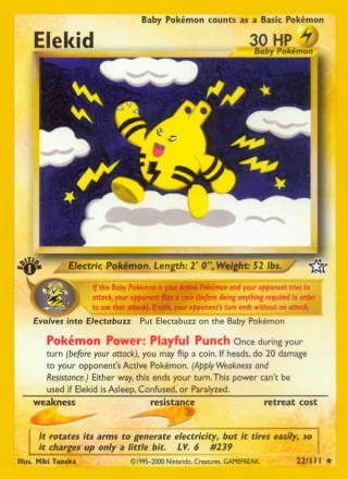 Elekid #22 · Neo Genesis Pokémon card