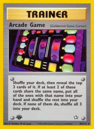 Arcade Game #83 · Neo Genesis Pokémon card