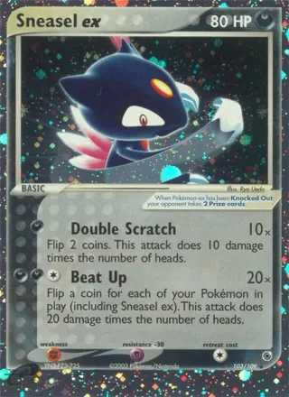 Sneasel ex #103 · Ruby & Sapphire Pokémon card