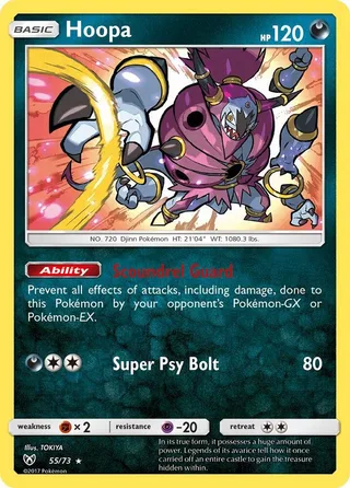 Hoopa #55 · Shining Legends Pokémon card