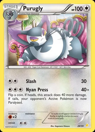 Purugly #24 · XY trainer Kit (Pikachu Libre) Pokémon card