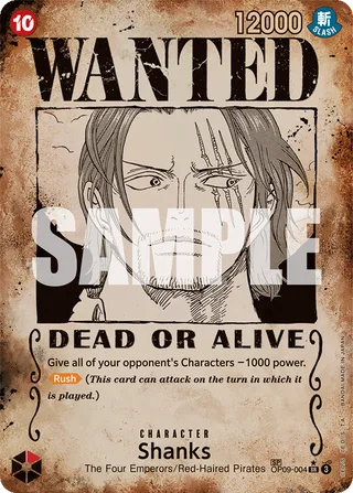 Shanks (Wanted Poster) #OP09-004-wanted-poster · Emperors in the New World One Piece card