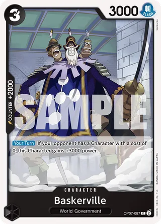 Baskerville #OP07-087 · 500 Years in the Future Pre-Release Cards One Piece card
