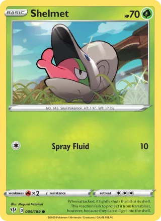 Shelmet #9 · Darkness Ablaze Pokémon card