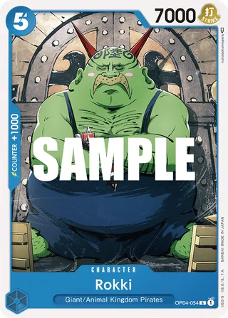 Rokki #OP04-054 · Kingdoms of Intrigue Pre-Release Cards One Piece card