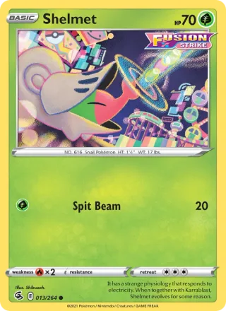 Shelmet #13 · Fusion Strike Pokémon card