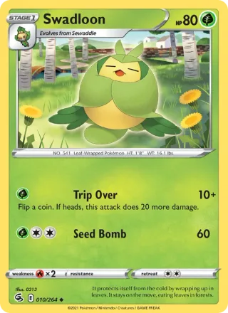 Swadloon #10 · Fusion Strike Pokémon card