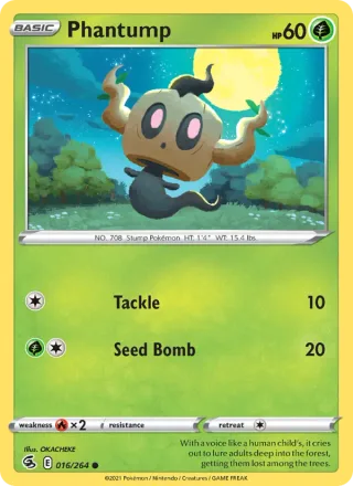 Phantump #16 · Fusion Strike Pokémon card
