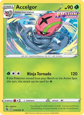 Accelgor #14 · Fusion Strike Pokémon card