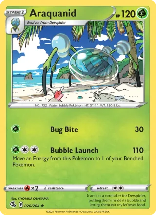Araquanid #20 · Fusion Strike Pokémon card