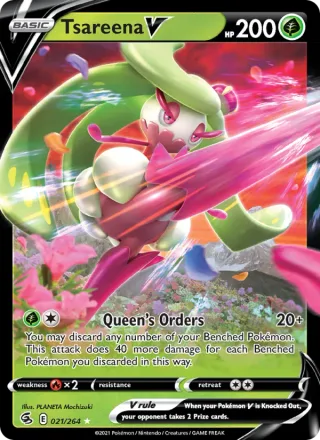 Tsareena V #21 · Fusion Strike Pokémon card