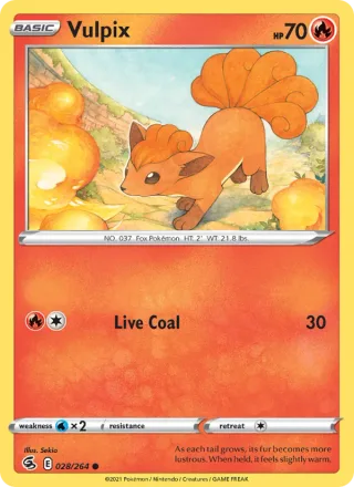 Vulpix #28 · Fusion Strike Pokémon card