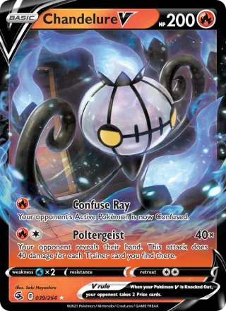 Chandelure V #39 · Fusion Strike Pokémon card