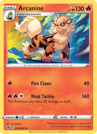 Arcanine #33 · Fusion Strike Pokémon card